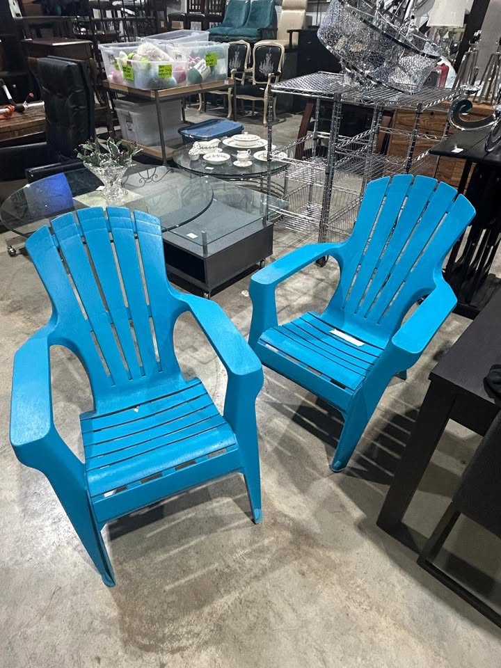 Teal Stackable Adirondack Chairs - Set of 2