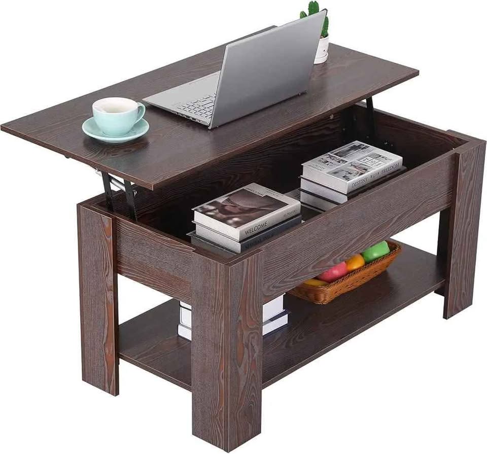 Fujian Lift Top Coffee Table with Storage - Espresso