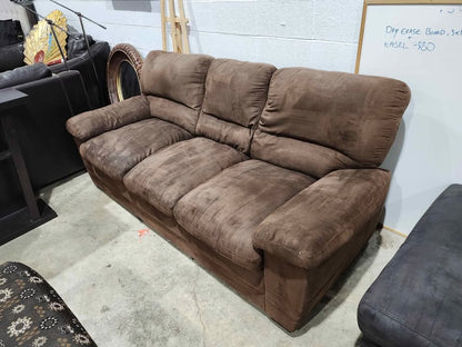 Brown Fabric/Velvet 3 Seater Sofa