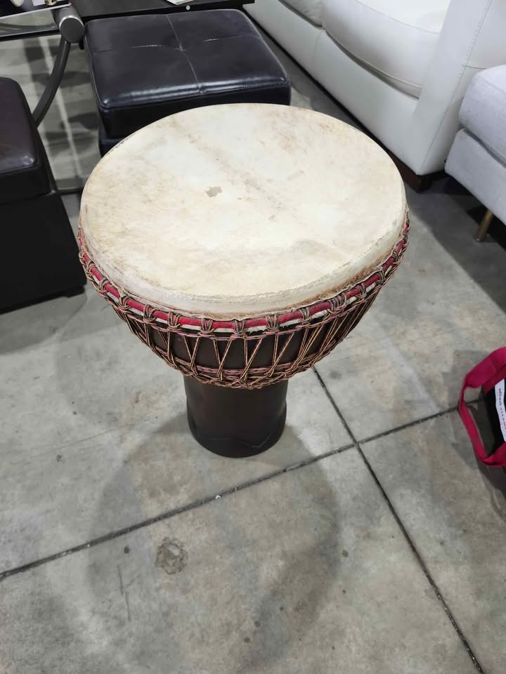 Large Solid Wood African Djembe Hand Drum