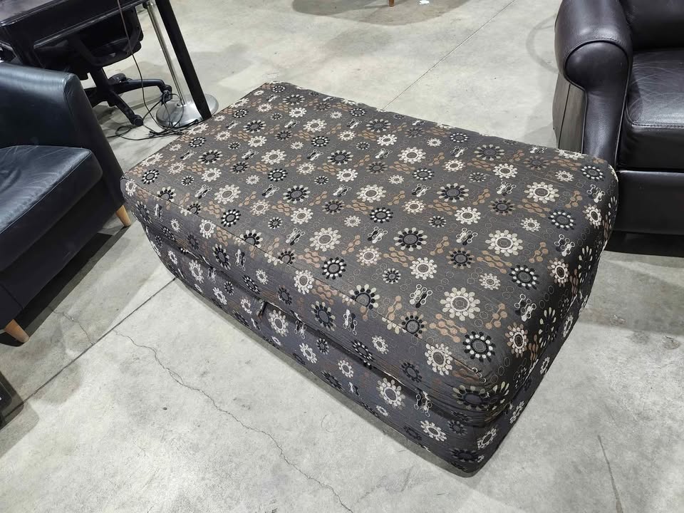 Unique Pattern Fabric Storage Ottoman