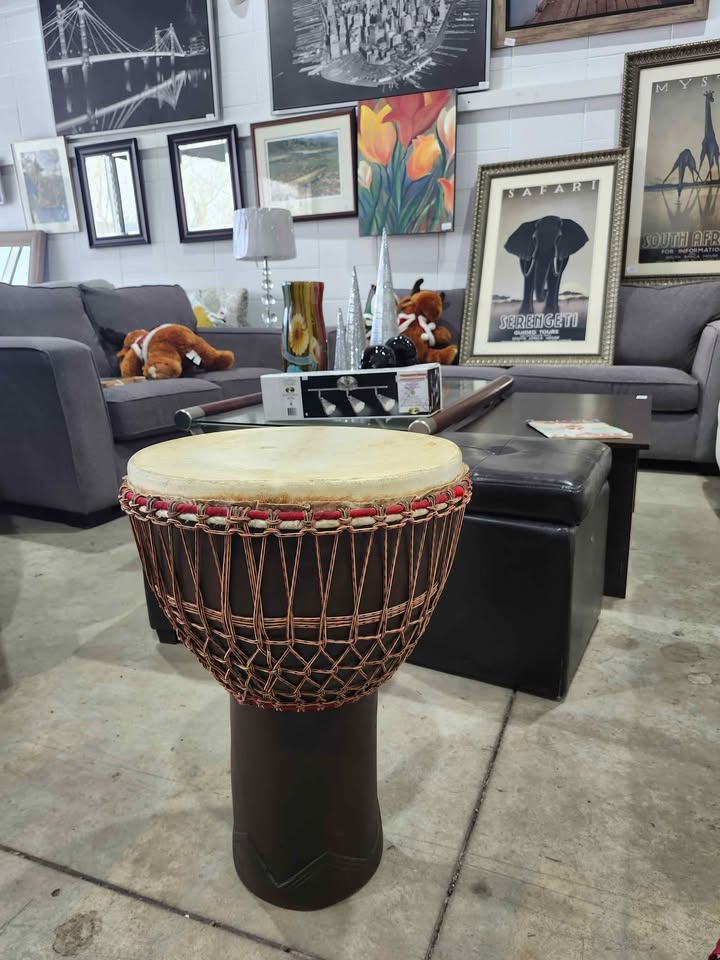 Large Solid Wood African Djembe Hand Drum