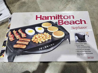 New! Hamilton Beach Step Savor Jumbo Griddle