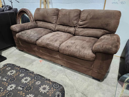 Brown Fabric/Velvet 3 Seater Sofa