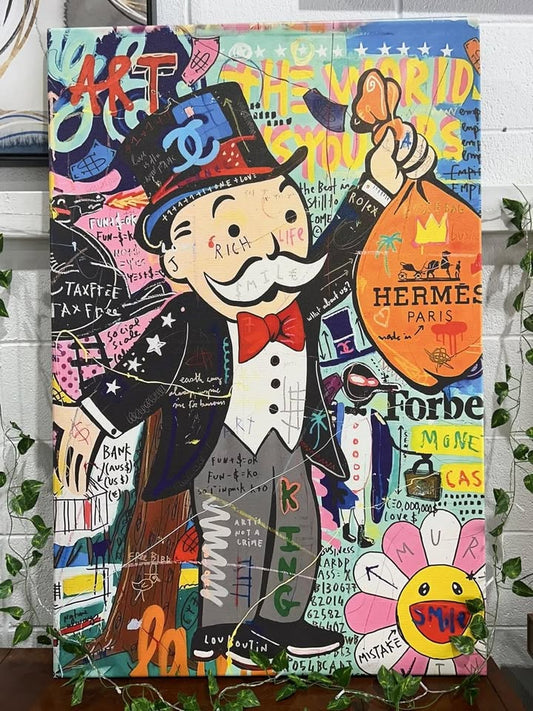 Banksy Street Grafitti - Monopoly - Large Canvas