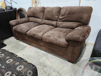 Brown Fabric/Velvet 3 Seater Sofa