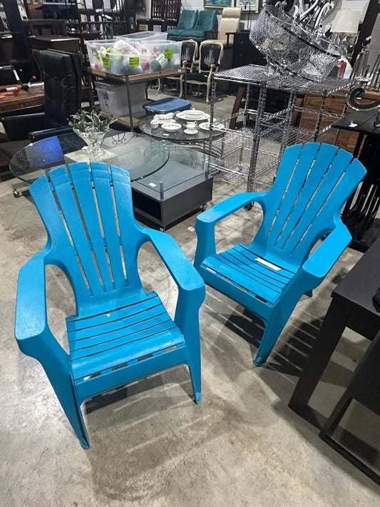 Teal Stackable Adirondack Chairs - Set of 2