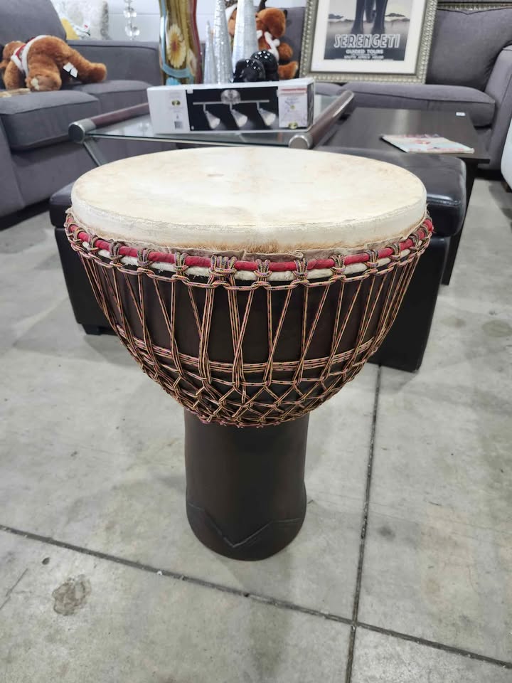 Large Solid Wood African Djembe Hand Drum