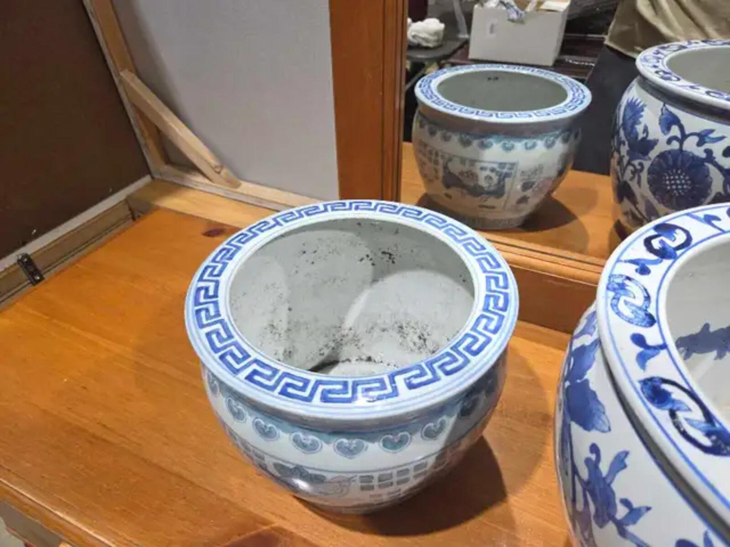 Asian Ceramic Planters Set