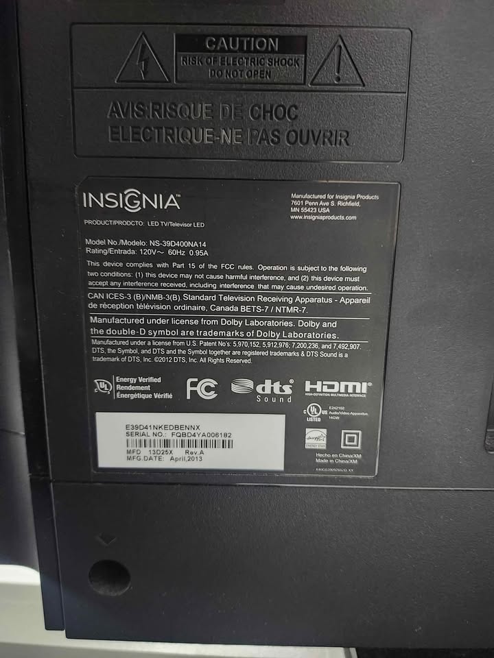 Insignia 39" LED 1080p HDTV
