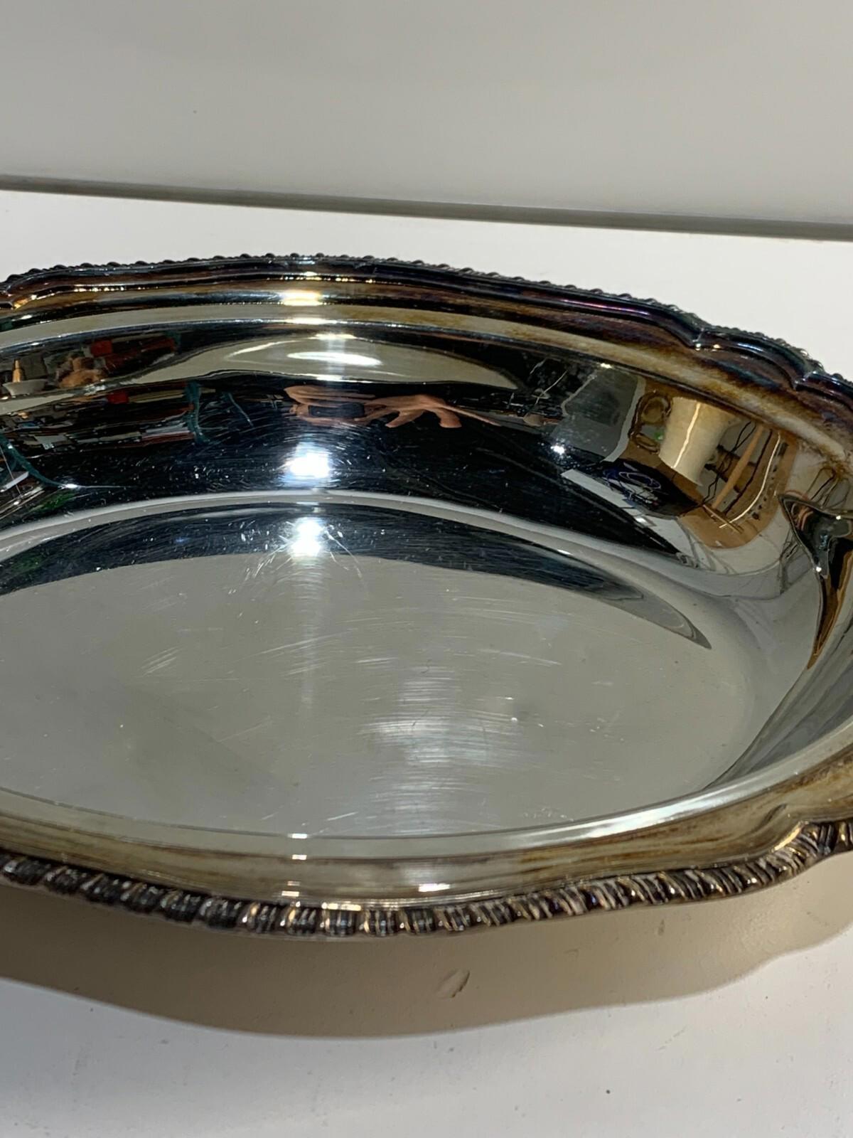 Vintage Silver Plated Tray Primrose Plate Lead Mounts EP Copper 036