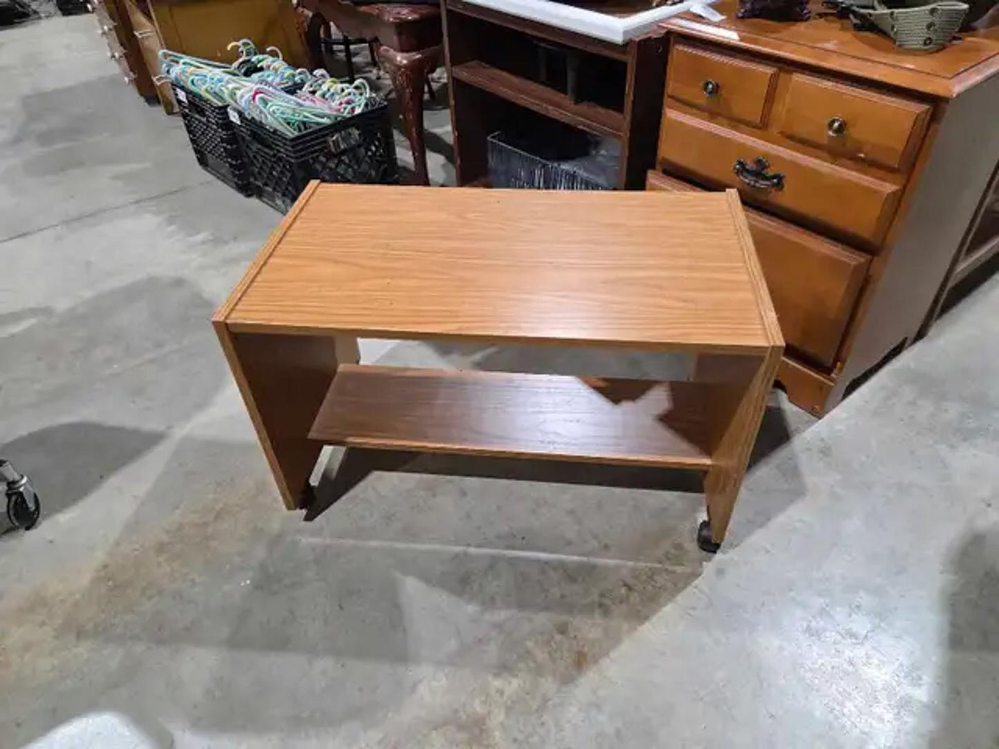 Rolling Table with Shelf