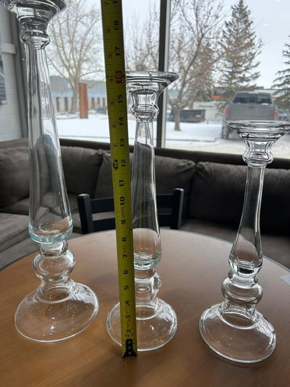 Medium Candle Holder Crystal/Glass