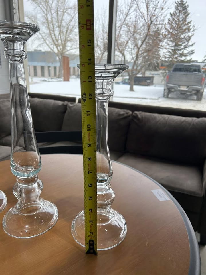 Small Candle Holder Crystal/Glass