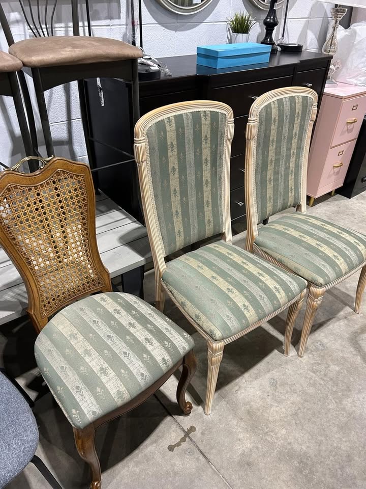 Vintage Upholstered Dinnig Chairs - 3 Available