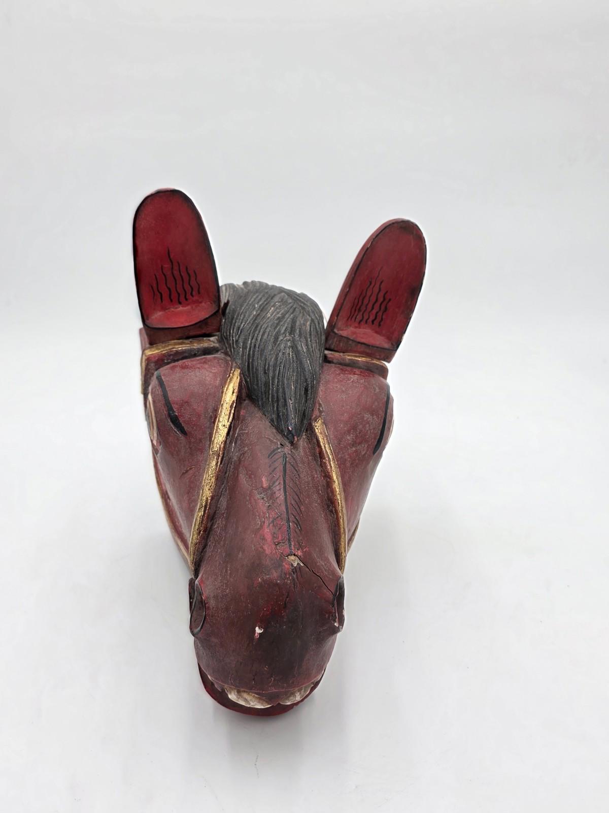 Vintage Wooden Horse Head Wall Hanging | Solid Wood Horse Head Wall Décor