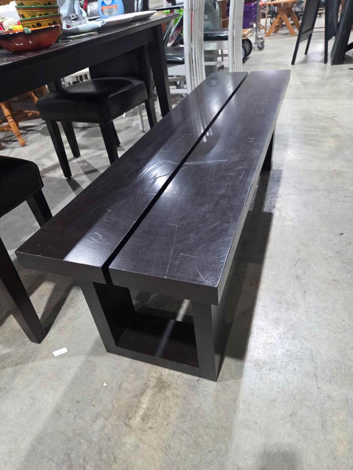 Modern Dark Wood Dining Bench