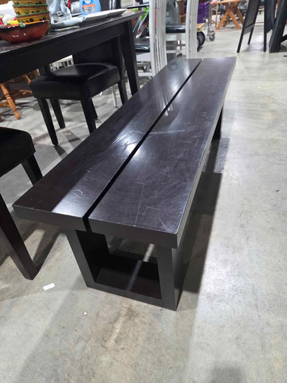 Modern Dark Wood Dining Bench