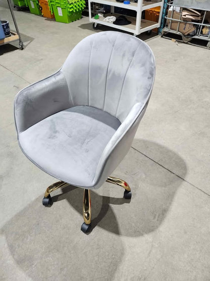 Grey/Gold Velvet Office Chair - 2 Available