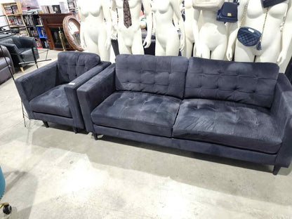 Anthena Polyester Sofa & Armchair - Charcoal (read description)