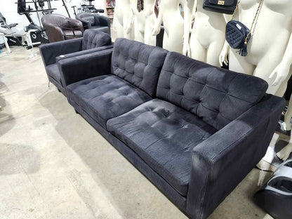 Anthena Polyester Sofa & Armchair - Charcoal (read description)