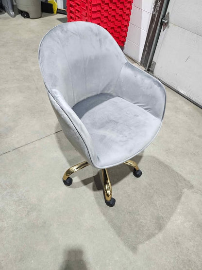 Grey/Gold Velvet Office Chair - 2 Available