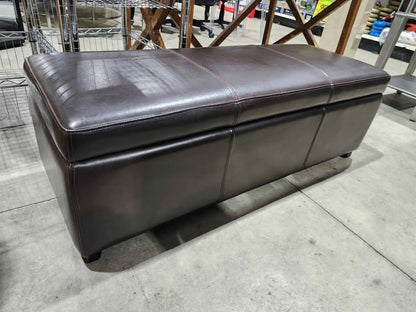 Faux Leather Storage Ottoman