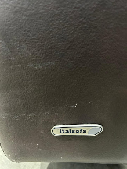 Italsofa Brown Leather Swivel Chair