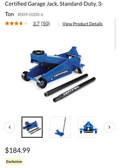 Certified 3-Tonne Axel Stands (2) & Garage Jack