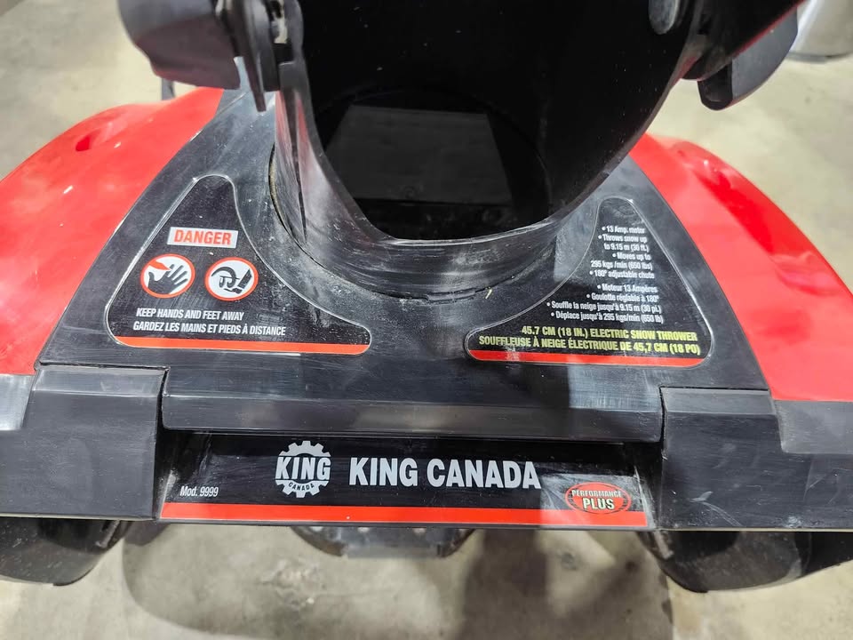 King Canada 18-Inch Electric Snow Thrower – 13A with LED Light