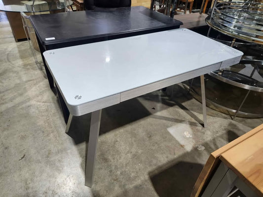 Modern Silver/Glass Desk