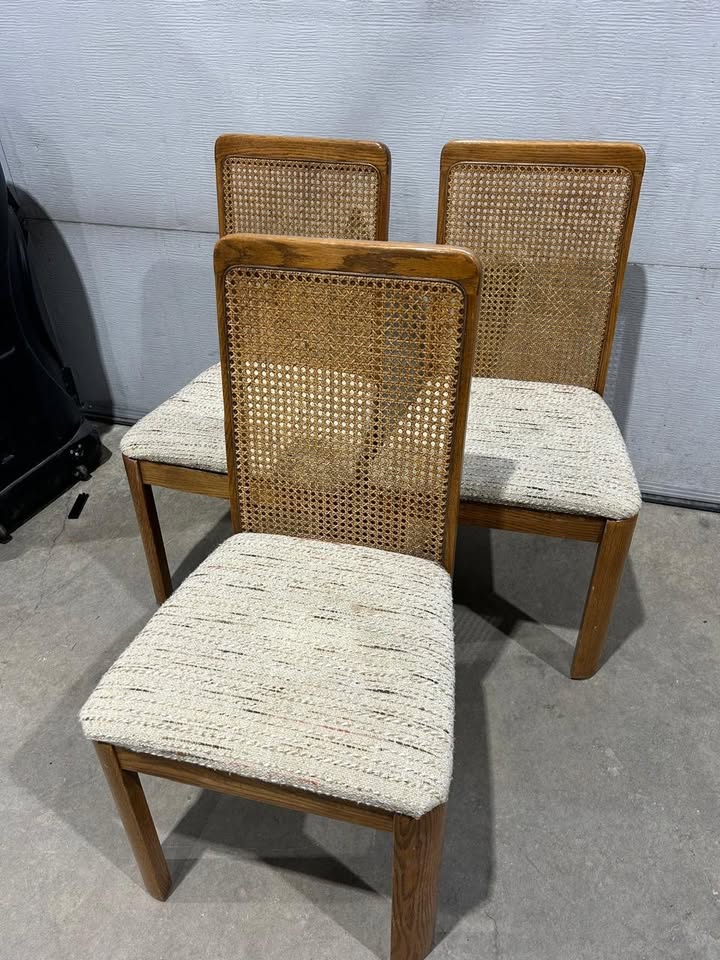 Wooden/Wicker Dining Chair - Made in Canada - 5 Available