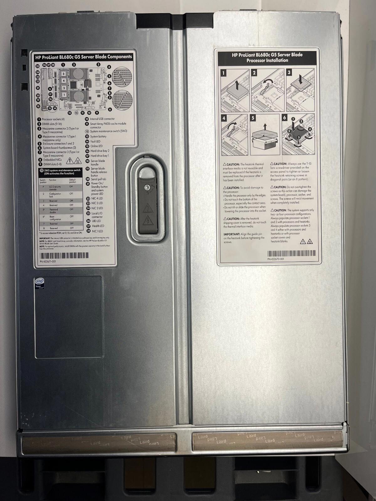 GOOD CONDITION HP ProLiant BL680c G5 Server Blade UNTESTED MXQ90400G6