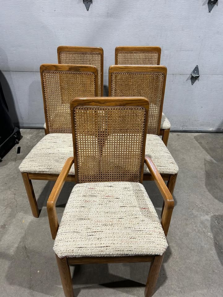 Wooden/Wicker Dining Chair - Made in Canada - 5 Available