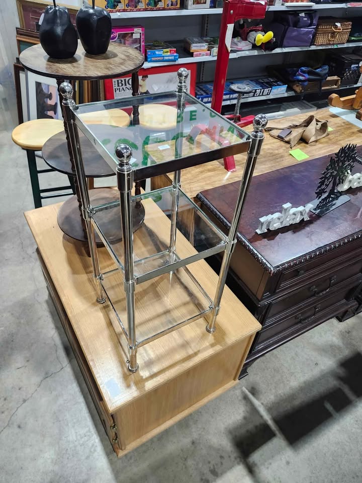 Pottery Barn 3-Tier Metal/Glass Storage Shelf