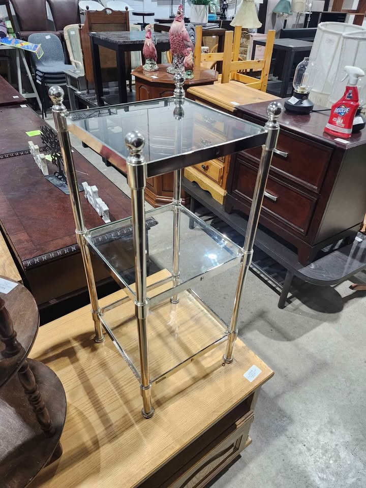 Pottery Barn 3-Tier Metal/Glass Storage Shelf