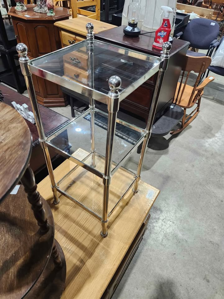 Pottery Barn 3-Tier Metal/Glass Storage Shelf