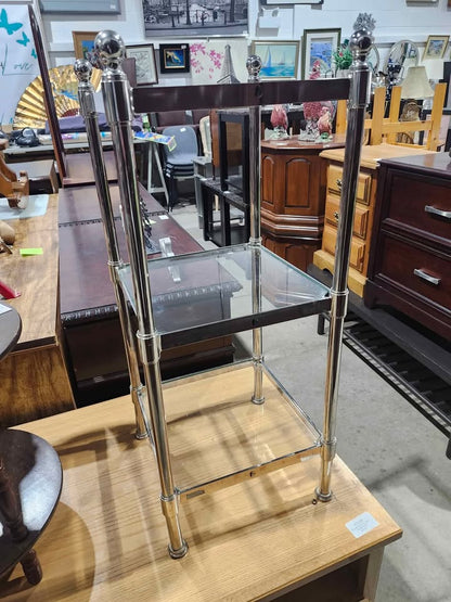 Pottery Barn 3-Tier Metal/Glass Storage Shelf