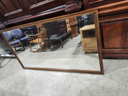 Vintage MCM Victoriaville Wooden Mirror 62x35" - 1967