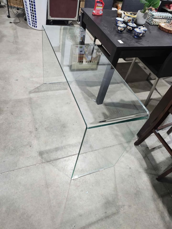 Glass Waterfall Console Table