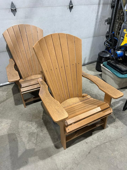 Classic Adirondack Beige Patio Chairs - CR plastics - 2 Available