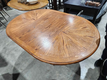 Solid Vintage Wooden Extendable Dining Table with 7 Chairs