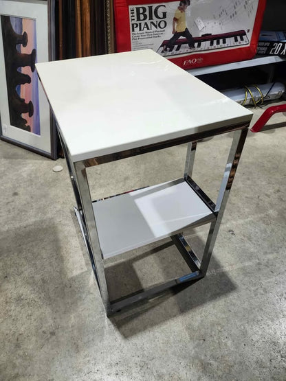 Bellini C Shaped Table With Shelf - White