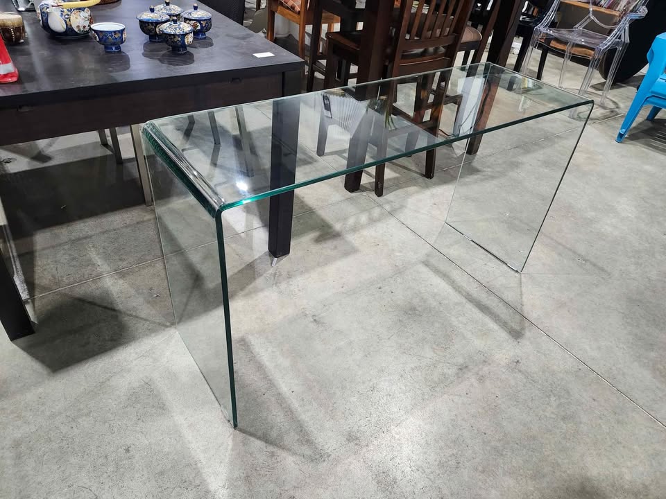 Glass Waterfall Console Table