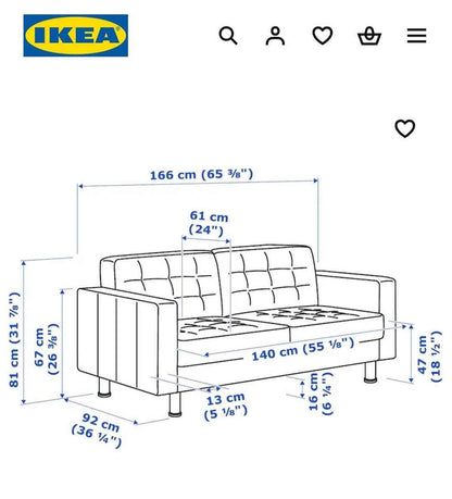 Ikea MORABO Leather Loveseat