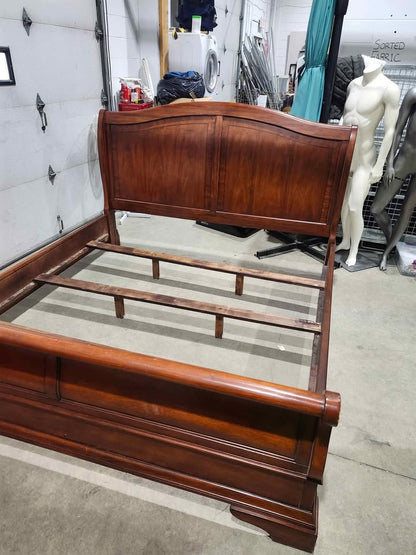 King - Solid Wooden Sleigh Bed Frame