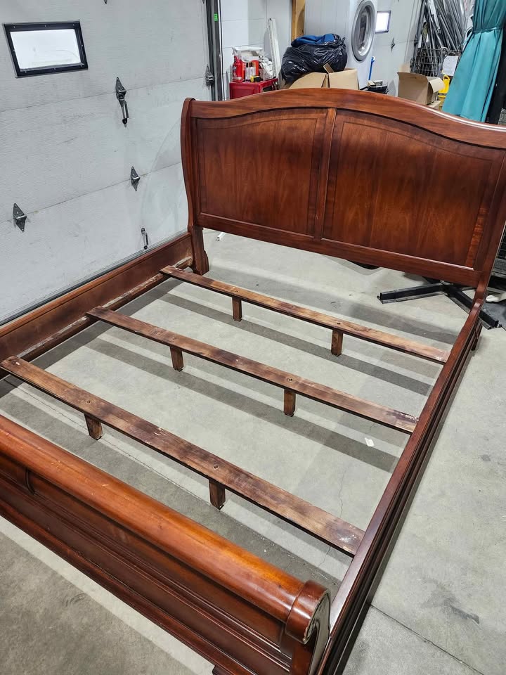 King - Solid Wooden Sleigh Bed Frame