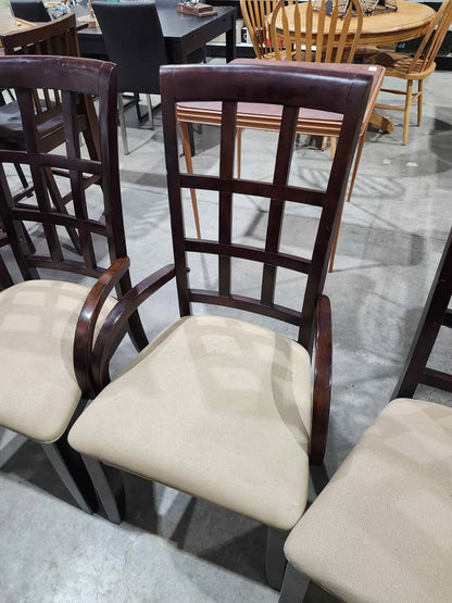 4 Dark Wooden Dining Chair Set