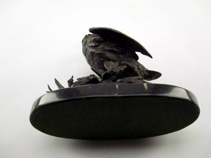 Antique Delabrierre Bronze Bird Statue on Stone Base