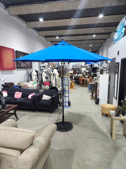 Sunbrella "The Lean" Auto Tilt Patio Umbrella with Stand - 9ft wide